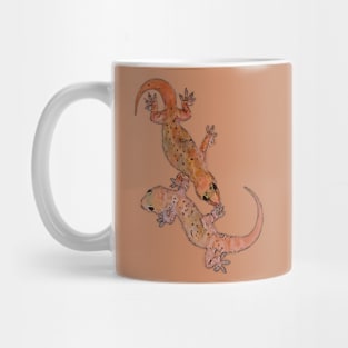 Mediterranean House Lizards Black Outline Vector Mug